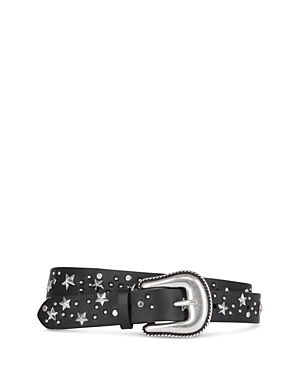 The Kooples Women's Star Studded Thin Leather Belt