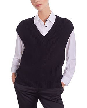 The Kooples Ribbed Wool V Neck Sweater Vest