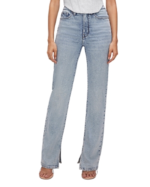 Good American Good Boy High Rise Straight Jeans In Indigo541 In Indigo541