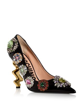 Moschino Moshino Women's Embellished Zig Zag Heel Pumps