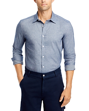 The Men's Store At Bloomingdale's Regular Fit Cotton Flannel Shirt In Ocean Blue