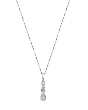 Bloomingdale's Diamond Graduated Three Stone Pendant Necklace in 14K White Gold, 0.75 ct. t.w.
