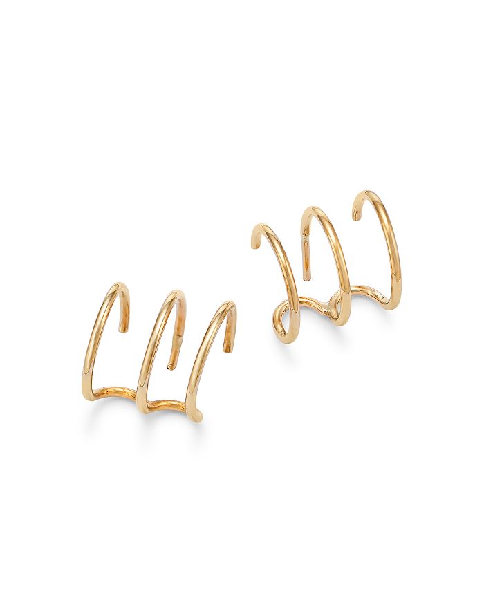 Moon & Meadow 14K Yellow Gold Triple Wire Cuff Earrings | Bloomingdale's