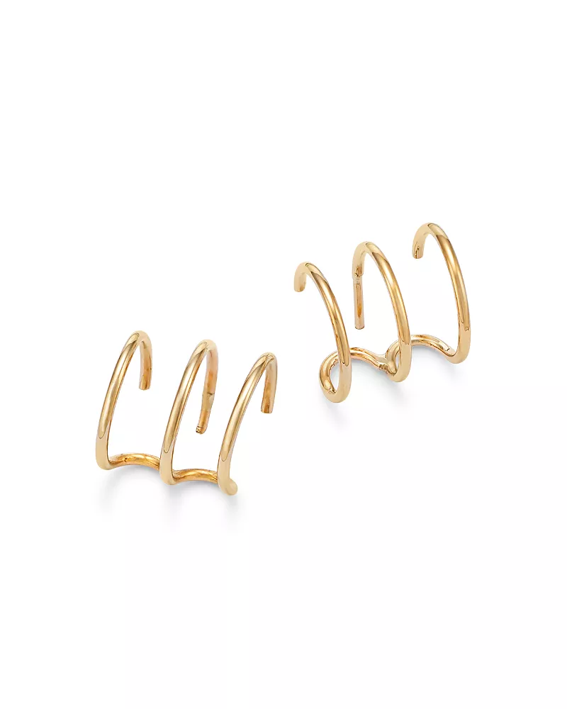 Moon & Meadow 14K Yellow Gold Triple Wire Cuff Earrings