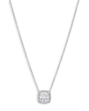 NADRI CUSHION CUT HALO PENDANT NECKLACE, 16