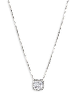 Nadri Cushion Cut Halo Pendant Necklace, 16