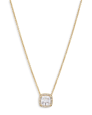 NADRI CUSHION CUT HALO PENDANT NECKLACE, 16