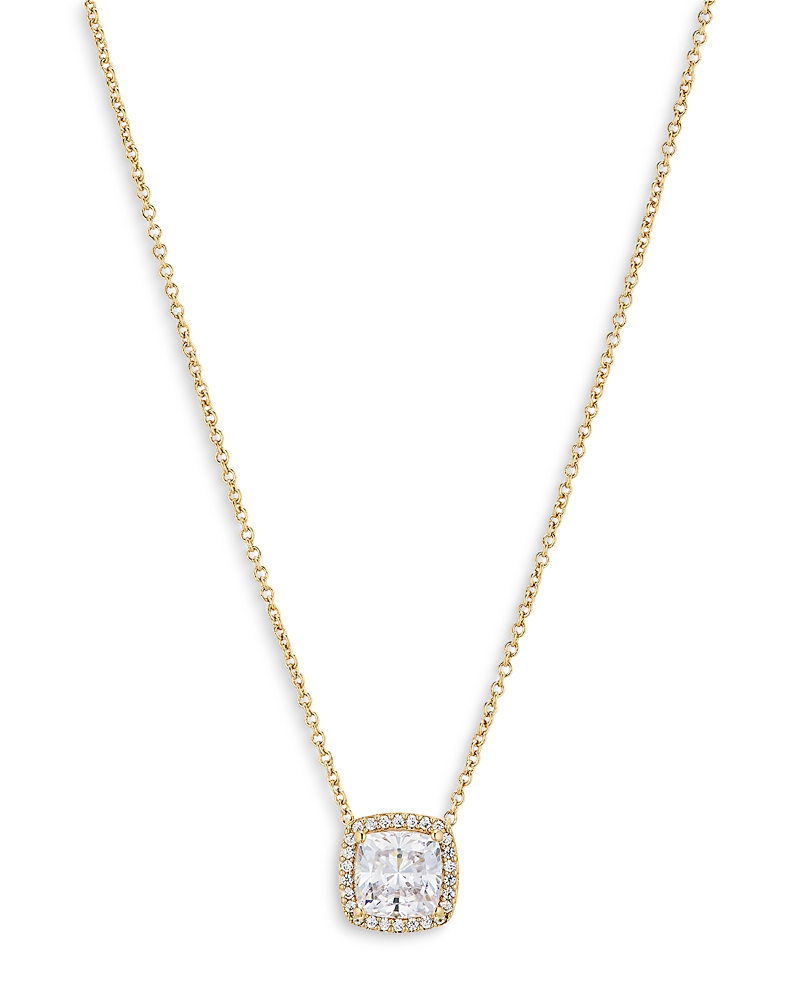 Nadri Cushion Cut Halo Pendant Necklace, 16