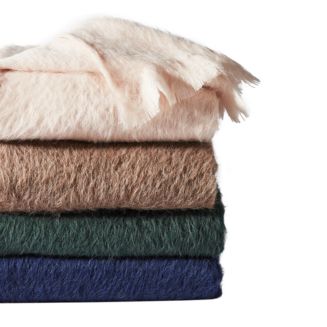 Matouk Bruno Suri Alpaca Throw in Navy