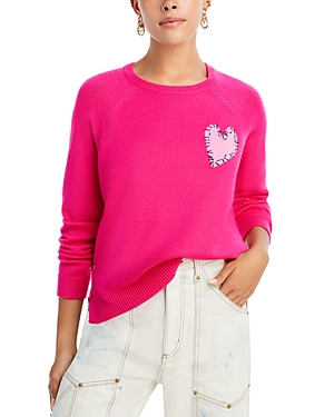 Aqua X Kerri Rosenthal Heart Patch Sweater - 100% Exclusive In Pink