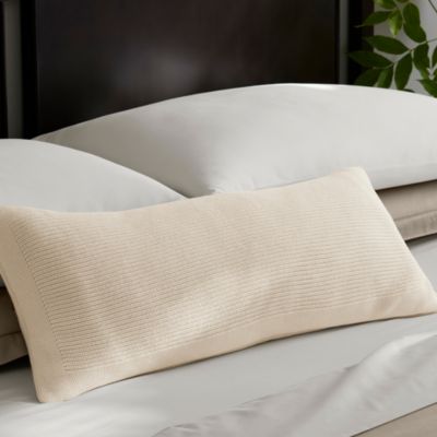 Ribbed Knit Decorative Pillow with Insert, 14" x 34"