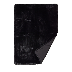 Donna Salyers Fabulous-furs Faux Mink Lap Blanket In Black