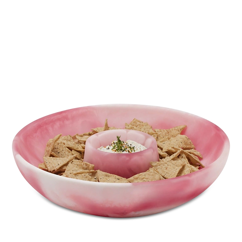 Blue Pheasant Hugo Resin Chip And Dip Bowl In Pink