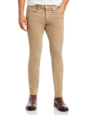 Frame L'homme Slim Brushed Twill Pants In Stone Beige