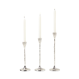 Shop Blue Pheasant Alina Candle Holder, Set Of 3 In Silver