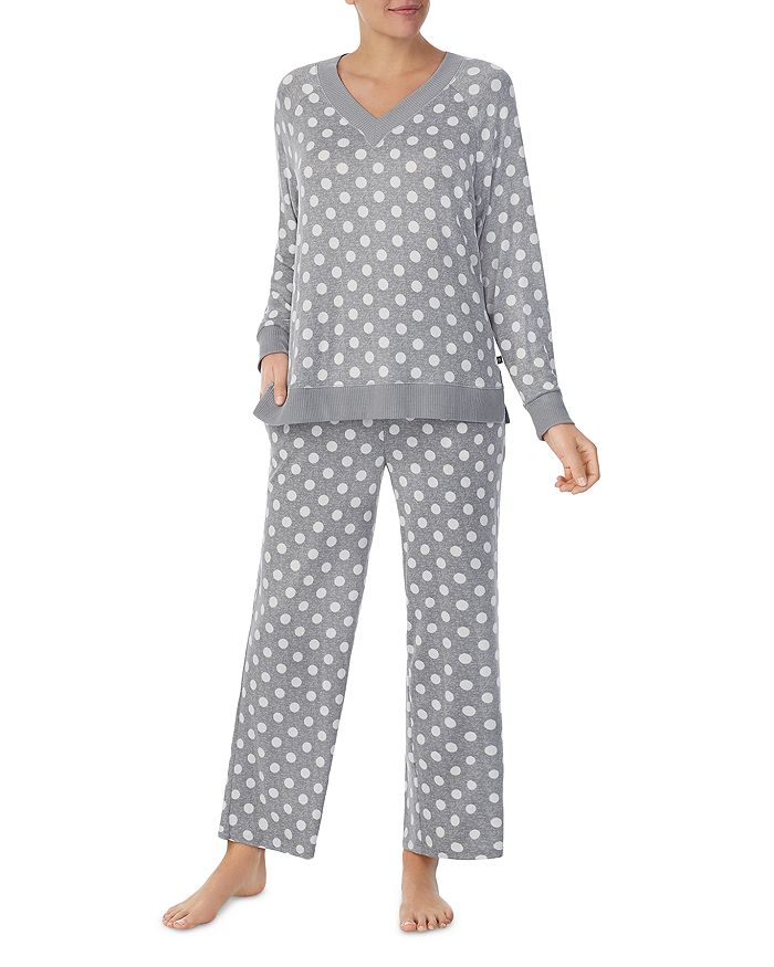 kate spade new york Long Sleeve V Neck Pajama Set | Bloomingdale's