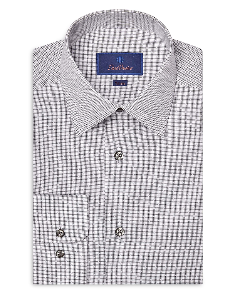 David Donahue Trim Fit Dobby Dress Shirt