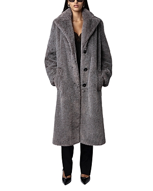 Shop Zadig & Voltaire Monacoco Faux Fur Coat In Fauve