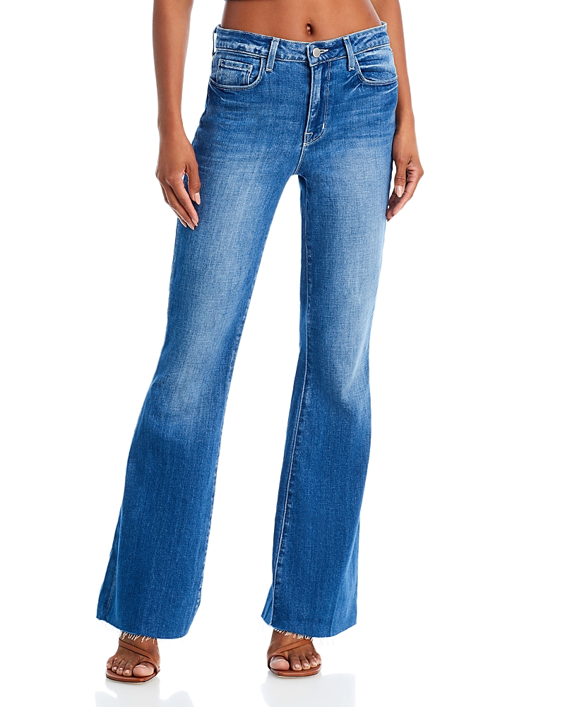L'Agence Sera Mid Rise Flared Jeans in Bordelo