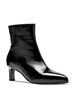 Shop La Canadienne Women's Amely Patent Leather Kitten Heel Booties In Black