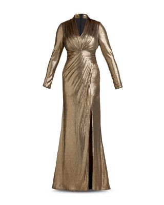 Plus Imanie Draped Lame Gown