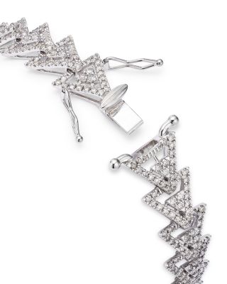 Diamond Triangle Link Bracelet in 14K White Gold, 4.0 tcw