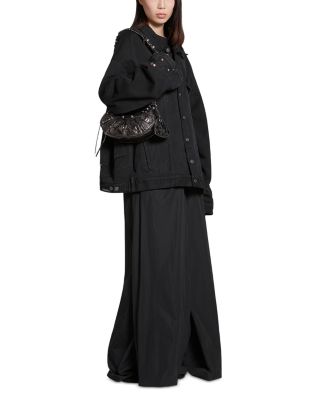  Le Cagole Xs Shoulder Bag Metallized with Leopard Print