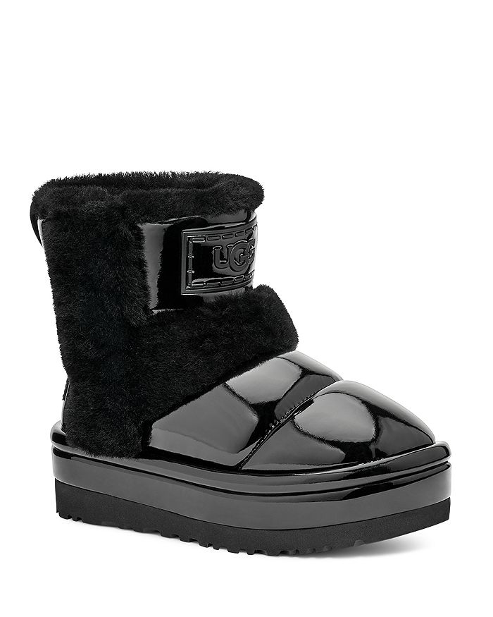 Girl's UGG Boots Little Girl's 13 Black Patent Leather Lined Zip Bows Kids  Bows
