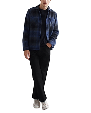 Wax London Whiting Button-up Overshirt In Navy