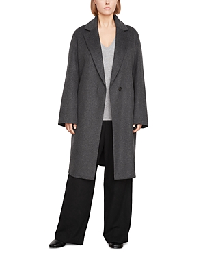 Vince Classic Straight Coat In Charcoal