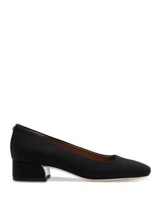 Women's Square Toe Block Heel Pumps