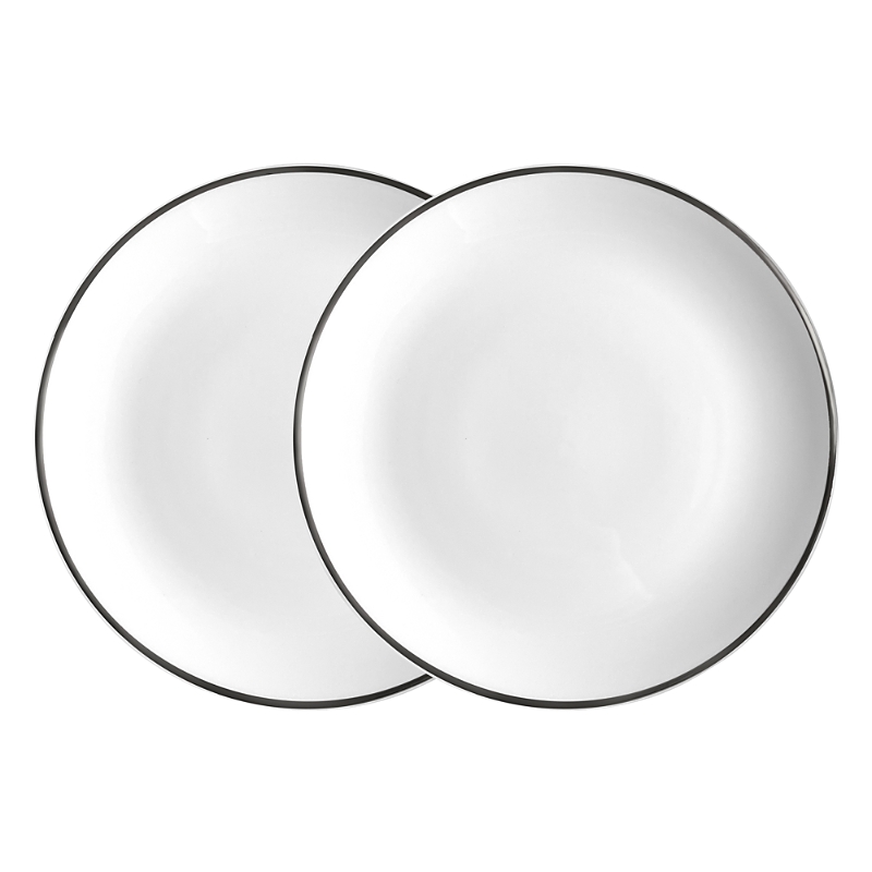 Twig New York Alex Platinum 8 Salad Dessert Plate, Set Of 2 In Silver