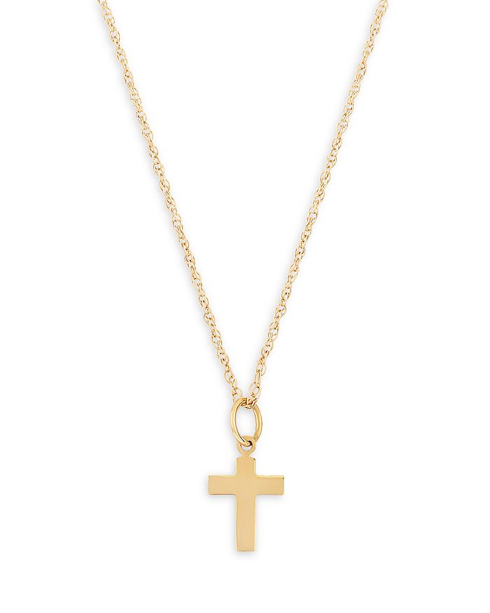 Bloomingdale's Children's Small Cross Pendant Necklace in 14K Yellow ...