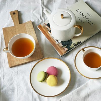 Golden Edge 6" Canape Bread Plate, Set of 2