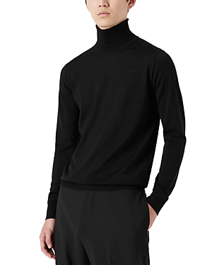 Armani Collezioni Emporio Armani Turtleneck Sweater In Solid Black