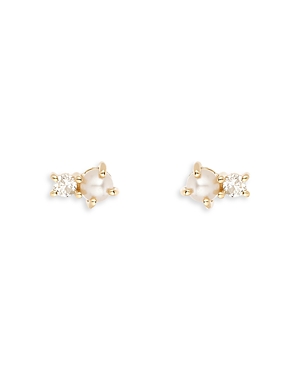Adina Reyter 14k Yellow Gold Cultured Freshwater Pearl & Diamond Amigos Stud Earrings