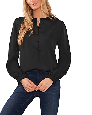 Cece Charmeuse Blouse In Rich Black