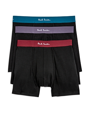 Paul Smith Contrast Logo Waistband Trunks, Pack Of 3 In Black