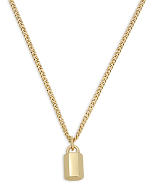 Allsaints Hexagon Bold Pendant Necklace, 17-19 In Gold