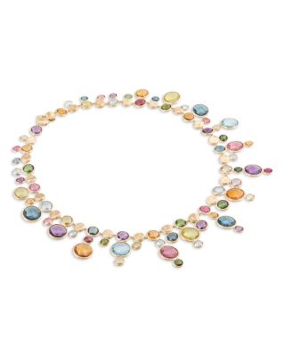 Marco Bicego 18K Yellow Gold Jaipur Color Multi Gemstone Dangling Collar Necklace, 17