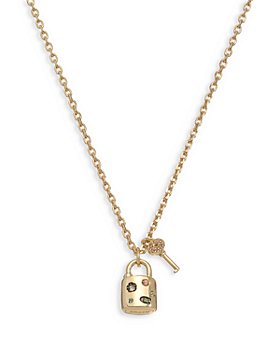 Coach Outlet Signature Padlock and Key Necklace - Yellow