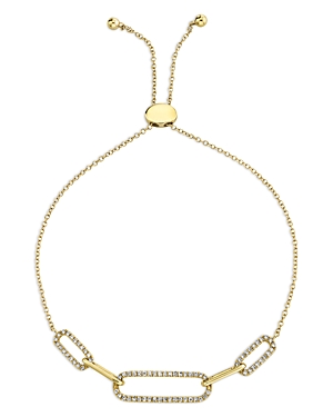 Shop Moon & Meadow 14k Yellow Gold Diamond Paperclip Link Bracelet