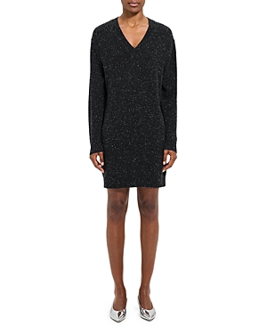 Theory Donegal Dress In Charcoal Multi