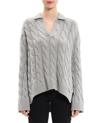 Theory Wool and Cashmere Cable Knit Sweater Bloomingdale s