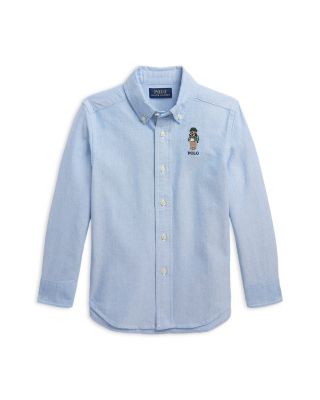 Ralph Lauren Boys' Polo Bear Cotton Oxford Shirt Little Kid