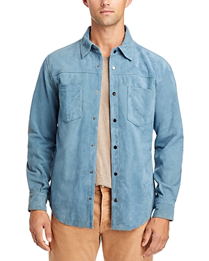 Blanknyc Leather Shirt Jacket In Classic Blue