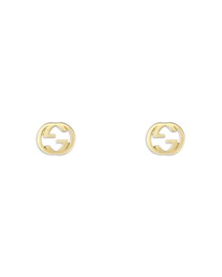 Gucci - 18K Yellow Gold Interlocking G Polished Stud Earrings