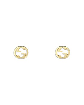 Gucci - 18K Yellow Gold Interlocking G Polished Stud Earrings