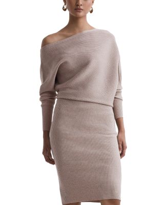 REISS - Lara Draped Knitted Bodycon Dress