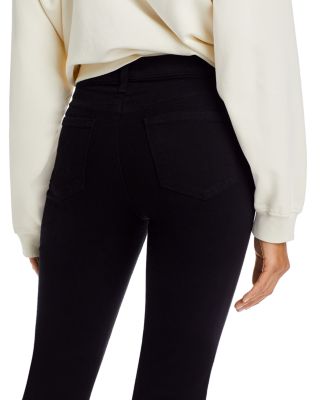 Kendra High Rise Crop Flare Jeans in Black